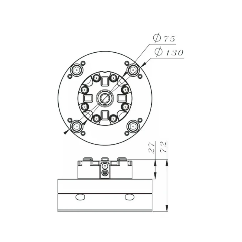 Manual Chuck D75 with EDM adapter plate Screw Locking 3M0035 EWORA/3R clamping tool