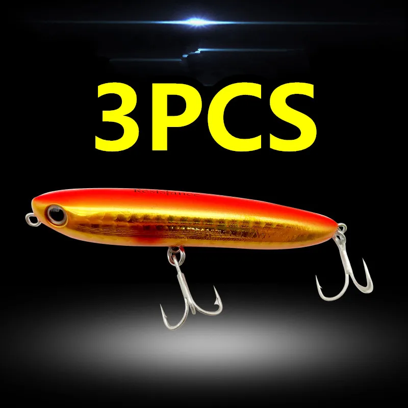 

LURETV Japan TACKLE HOUSE RESISTANCE CRONUTS 67F Water Surface Pencil 3PCS 6.7cm 7g 9142