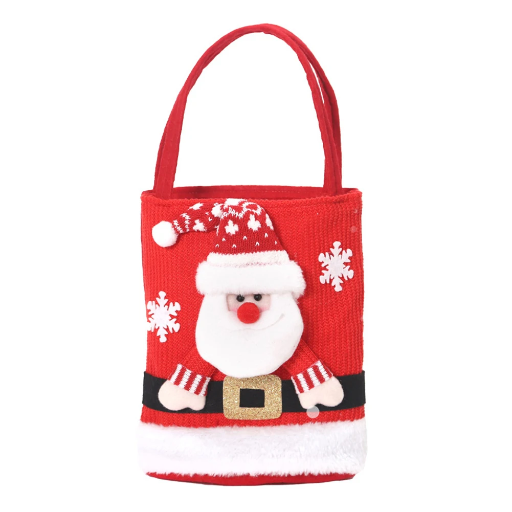 Christmas Themed HandHeld Bag for Kids Perfect Storage Solution for Treats Featuring Fun Designs of Santa Claus and Friends