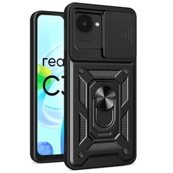 For OPPO Realme C30 4G Case Armor Magnetic Ring Stand Holder Back Cover for Realme C 30 RealmeC30 2022 RMX3581 Phone Cases