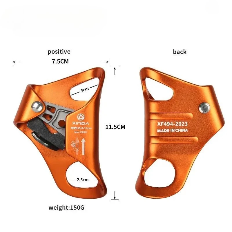 Outdoor Camping Rock Climbing Chest Ascender, Safety Rope Ascending Anti-Fall Off Survival Vertical Rope Climbing Equipment