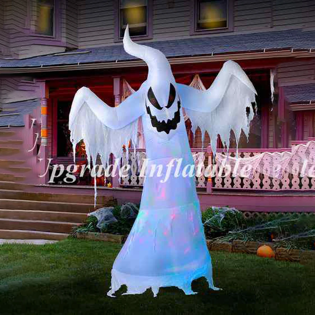 2016 New Design 10 Foot Halloween Inflatable Yard Decorations Lighting Inflatable Fire And Ice Spooky Ghost For Party