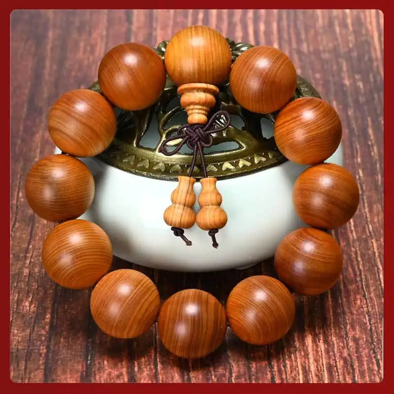 2026 Taihang Thuja Bracelet 2.0 Aged Black Oil Beads High Oil High Density Red Oil Wooden Prayer Beads Gifts