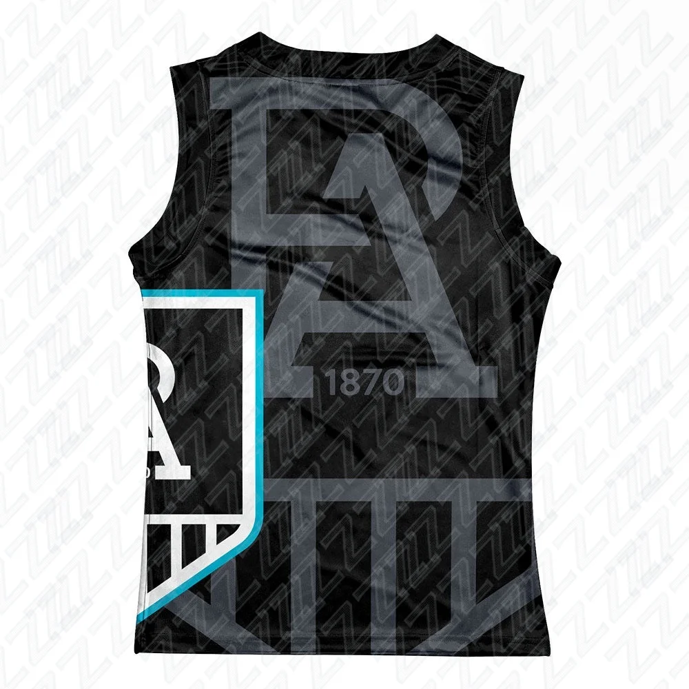 Adelaide Port Power Team, Youth Training Vest,Sports and Fitness Vest,Sleeveless Australian Football Jersey,Replica Team Uniform