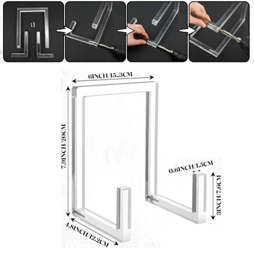 2 Pcs Clear Easel Stand Plate Display Holder For Art Photo Frame Bowl Home Decoration Supplies