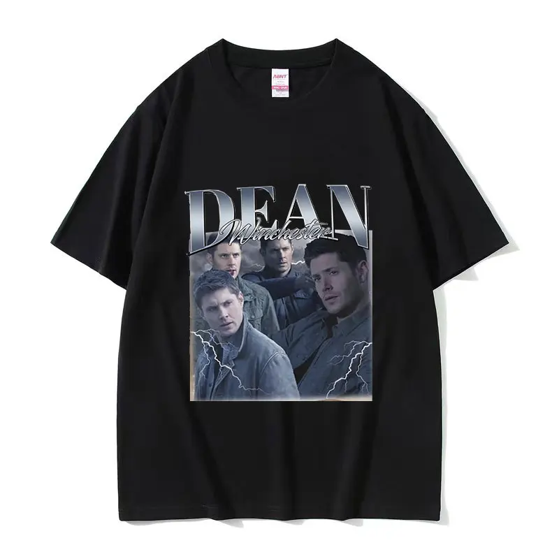 Dean Winchester Retro Graphic T Shirt Men's Fashion High Quality O-Neck T-shirts Man 100% Cotton Oversized T-shirt summer Unisex