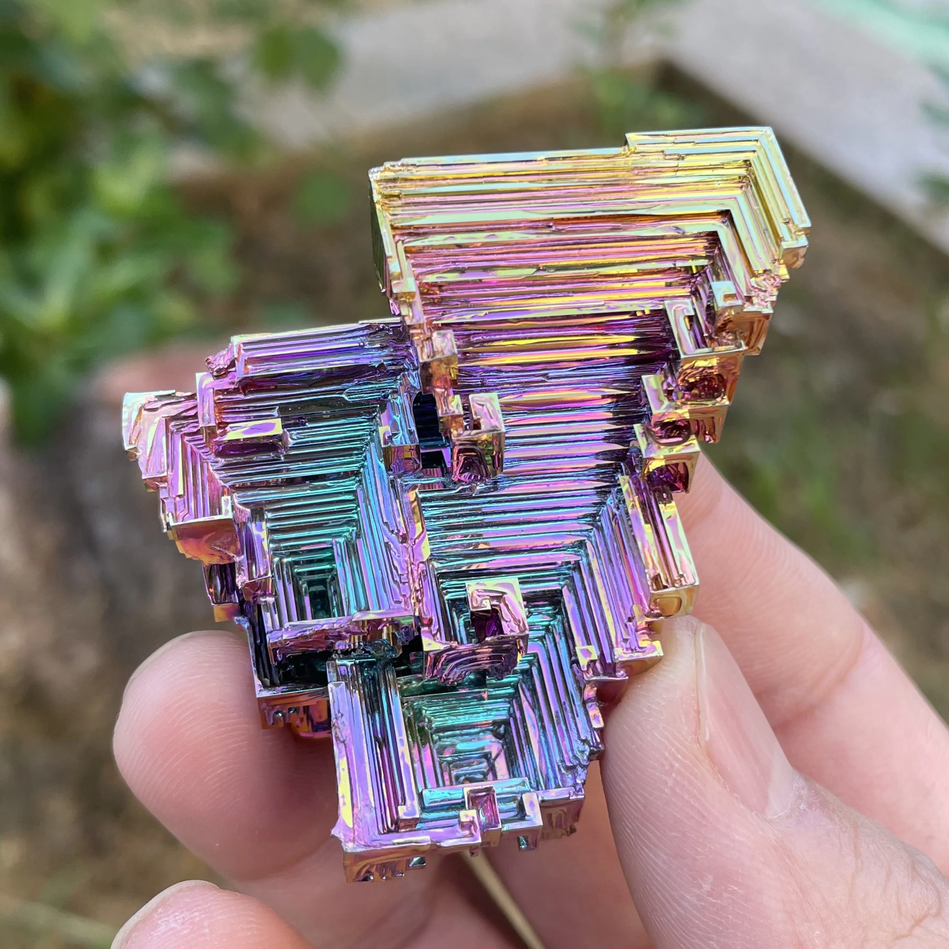 78g Natural Bismuth Ore Rainbow Bright Metal Mineral Pyramid Specimen Art Artwork Healing Crystals Ornaments Home Decor S05