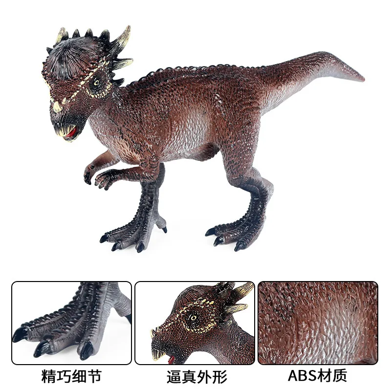 Children's Jurassic large soft rubber stylosaurus, swollen head dragon, sickle dragon, simulation animal model decoration