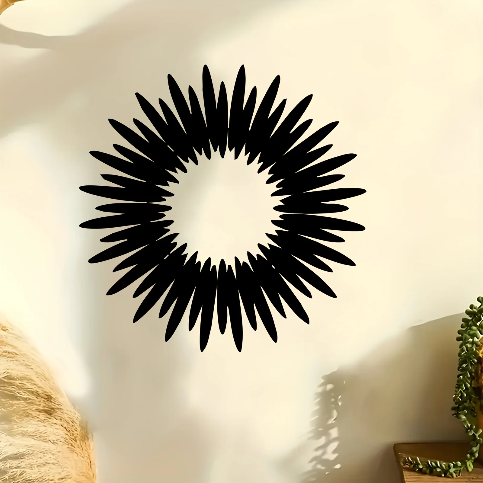 Sunburst Metal Wall Art, Weather-Resistant Iron Statue Mural, Indoor Outdoor Decor for Living Room Walls & Garden Fences