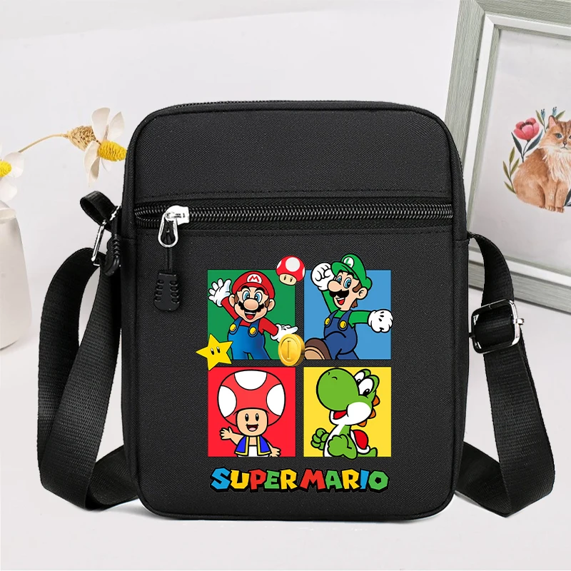 Super Marioes Bros Fashion Shoulder Bag for Men Women Anime Game Printed Crossbody Bag Portable Fashion Storage Handbag Gifts