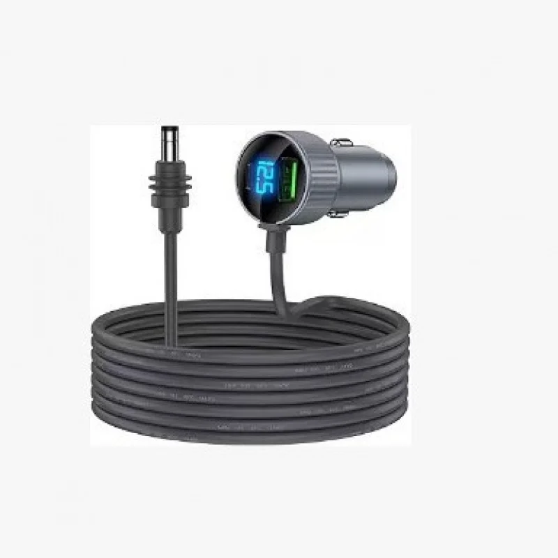 12V Waterproof Car Charger Cigarette Lighter Socket 4th Gen Digital Display 3-Way Power Adapter Extension Cord