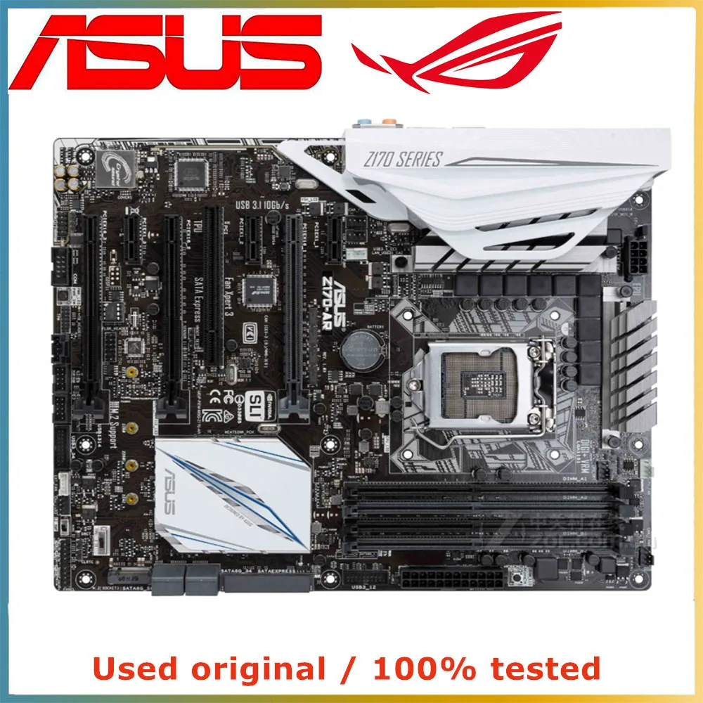 

For ASUS Z170-AR Computer Motherboard LGA 1151 DDR4 64G For Intel Z170 Desktop Mainboard M.2 NVME PCI-E 3.0 X16