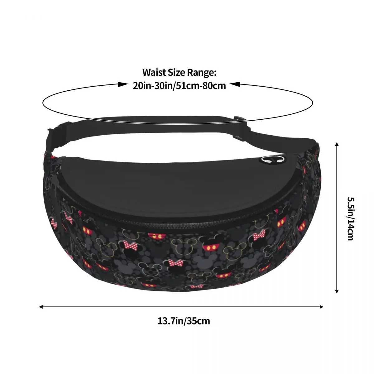 Custom Mickey Mouse Art Cartoon Fanny Pack for Women Men Fashion Crossbody Waist Bag Travel Hiking Phone Money Pouch