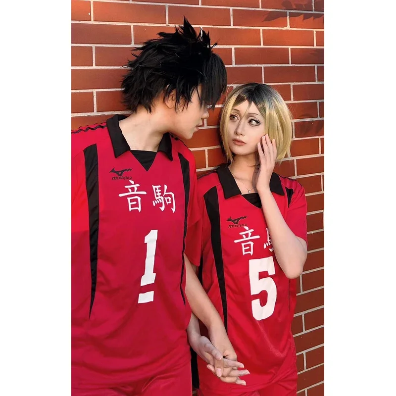 Anime Haikyuu Cosplay Costumes, Nekoma, High School Volleyball Club, Sportedly Jerseile Uniform, Kenma Kozporcelaine Kuroo Tetsuro T-shirt