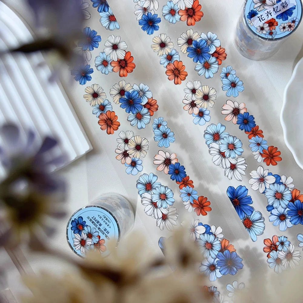 north-west-estudio-vintage-a-memoria-da-flor-colorida-margarida-washi-pet-fita-diy-cartao-fazendo-scrapbooking-adesivo-decorativo