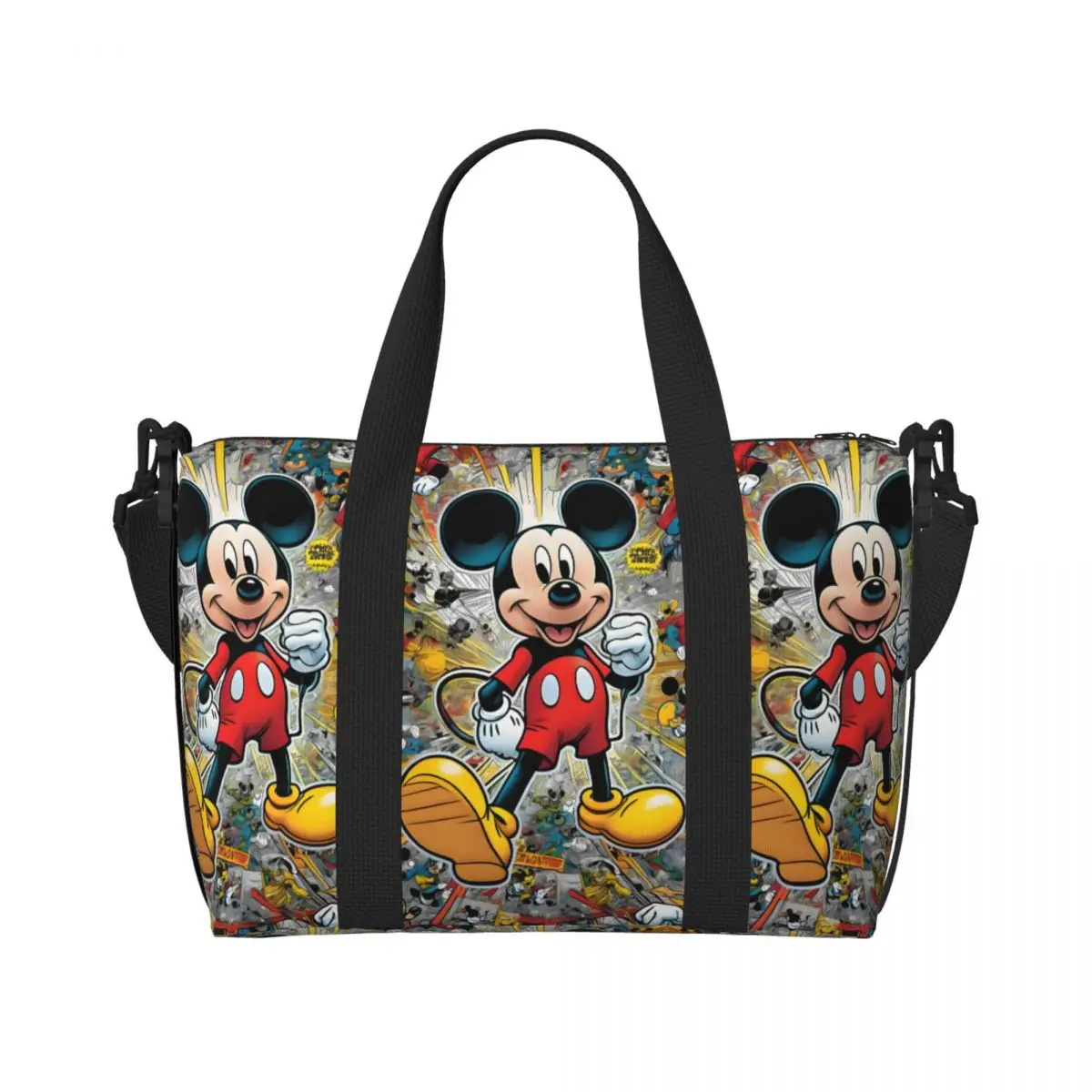 

Custom Mickey Mouse Tote Bag for Women Large Capacity Fashion Cartoon Cute Print Animation Beach Gym Travel Bags