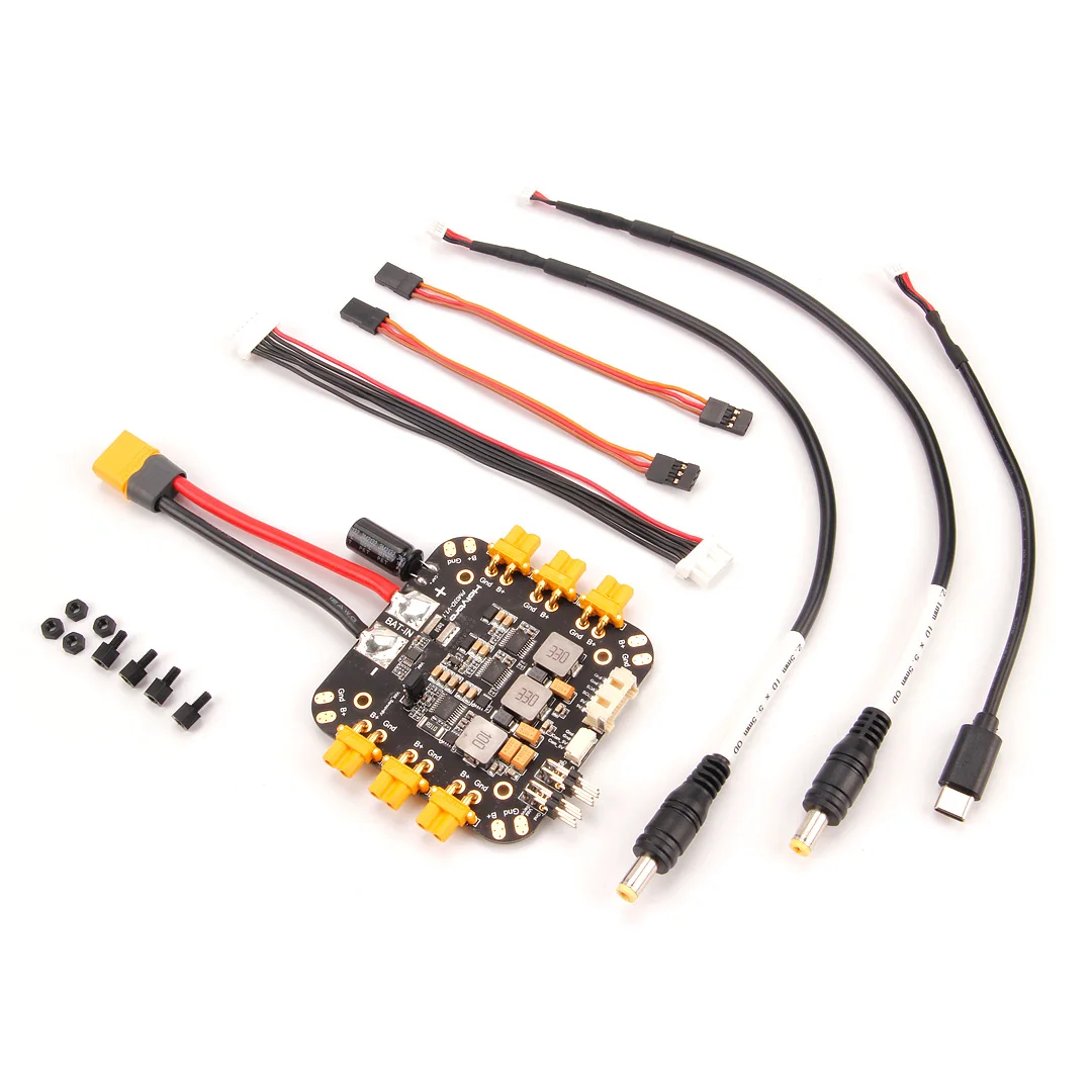 El módulo de alimentación Holybro PM03D compatible con el controlador de vuelo utiliza el monitor de potencia I2C con conectores XT-30 y XT-60 para multirotor