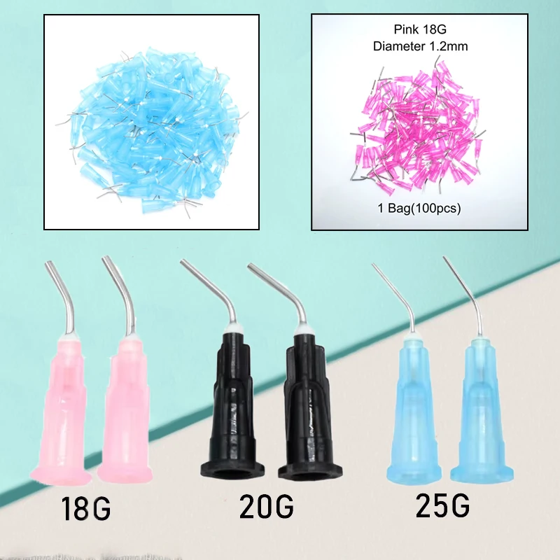 100Pcs Dental Syringe Tips for Resin & Acid Etch, Orthodontic Bracket Bonding & Tooth Cleaning Applicator