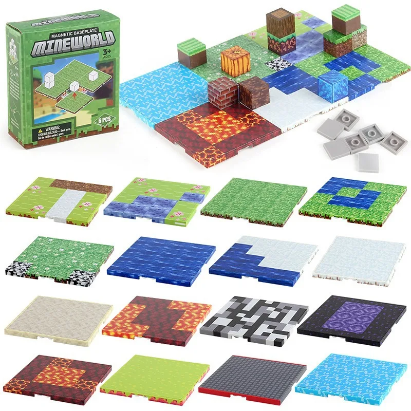 

Magnetic Base Plate Variety Baseplates Match Mine World Magnetic Building Blocks Toys for Boys and Girls Children Gift