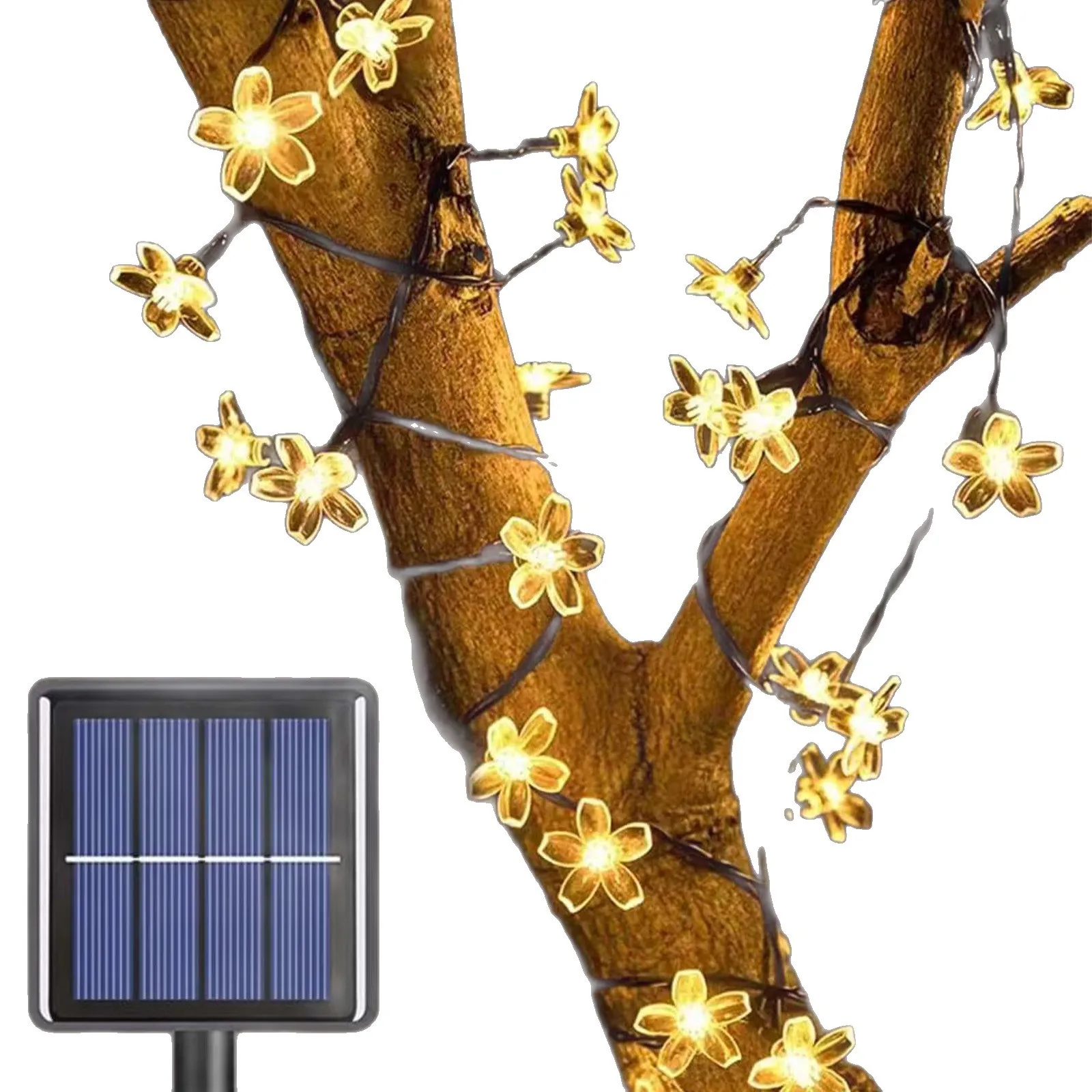 

Peach Flower Solar Lamp Power LED String Fairy 200 LED Lights 8models 6V Solar Garlands Garden Christmas Decor For Outdoor