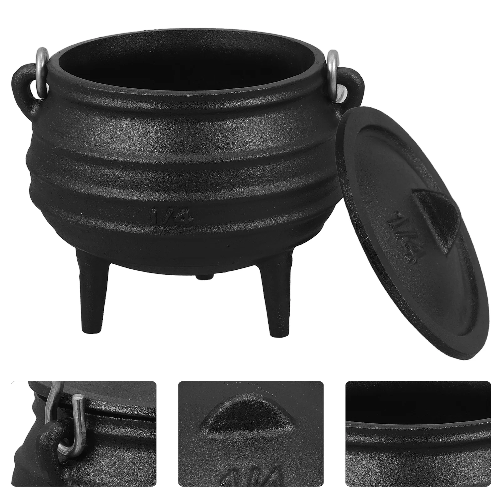 

Halloween Witch Barrels Small Cauldron Pot Tray Decor Iron Candy Tabletop Black