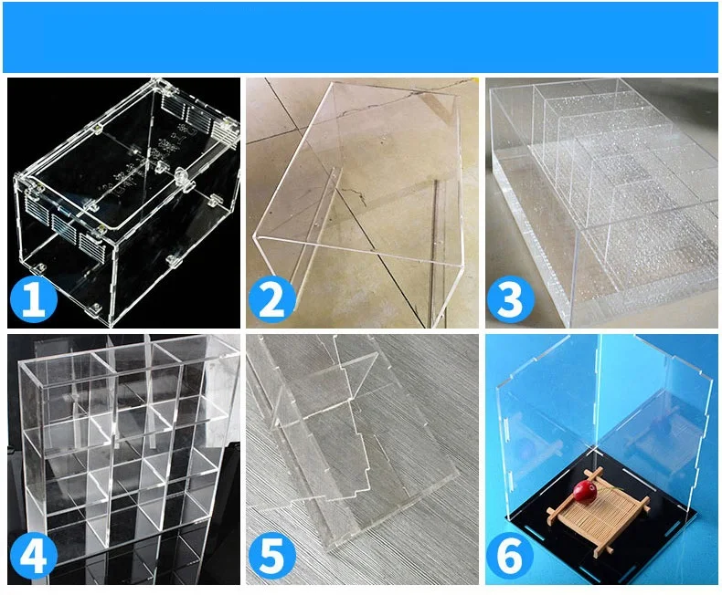 Foglio acrilico trasparente da 10 pezzi foglio di Plexiglass trasparente che elabora scatola di visualizzazione fai da te fatta a mano personalizzata  13