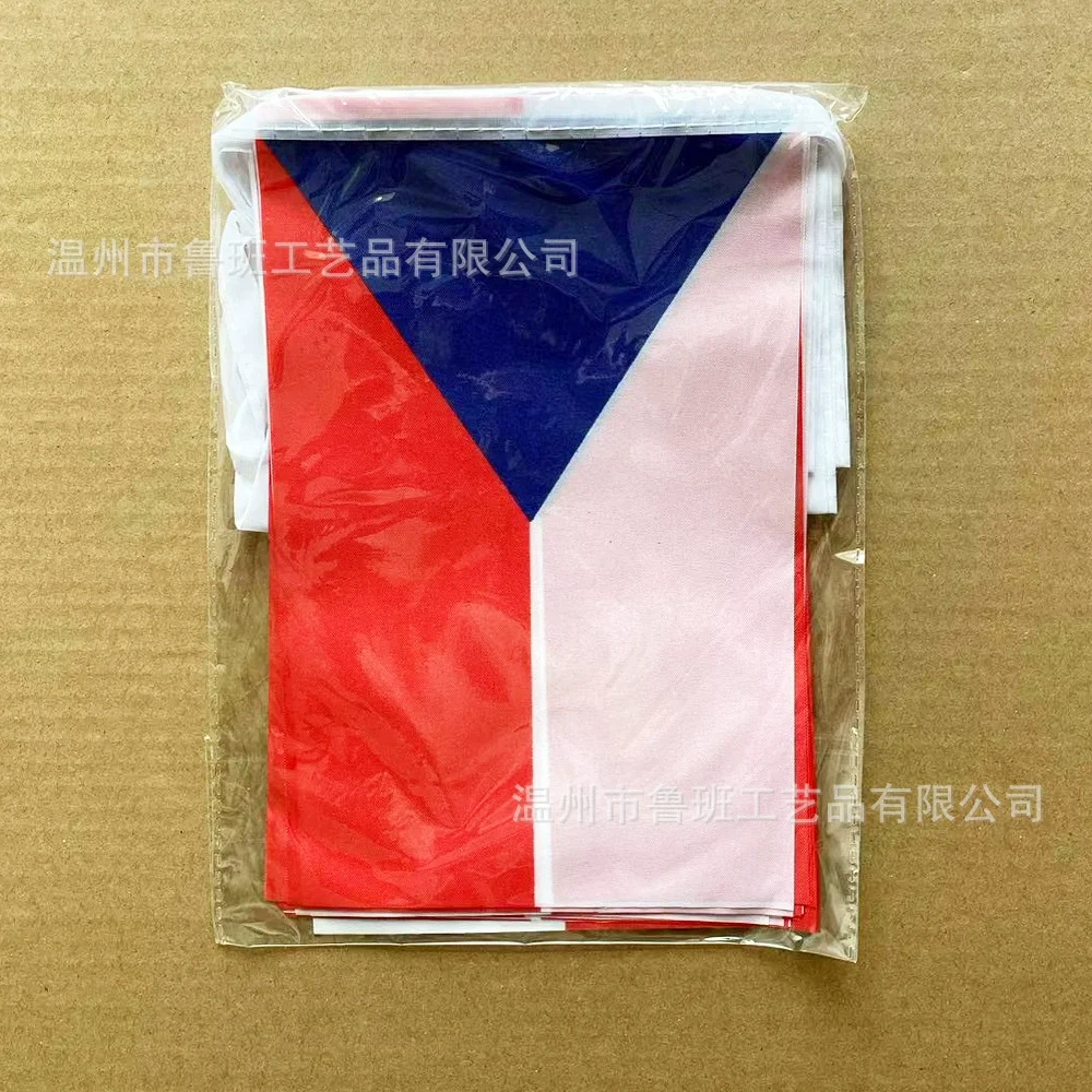 (SKY FLAG)Czech bunting flags 14x21cm 20pcs/lot Czech String flags Pennant Banner for Festival Party decoration