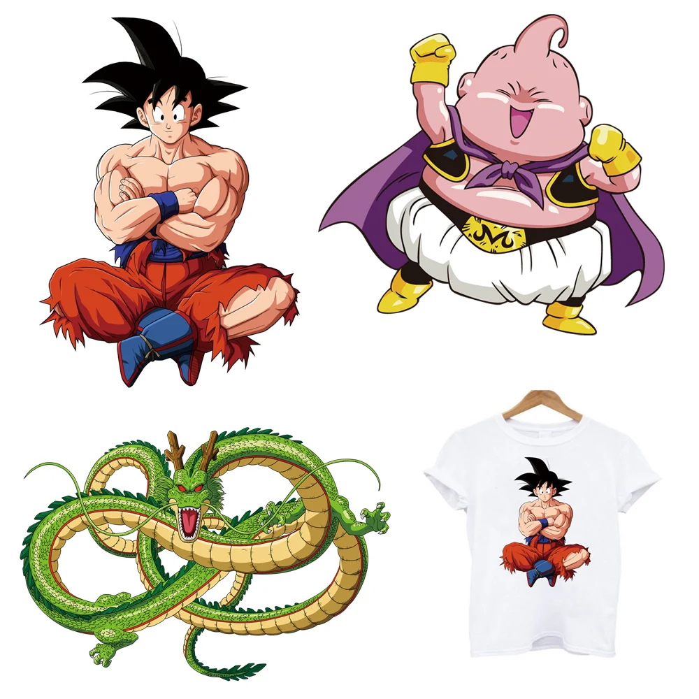 Ironing Accessories DRAGON BALL Son Goku Iron On Patches Anime For Clothing Heat Thermal Transfer Printing Sticker Custom Tops