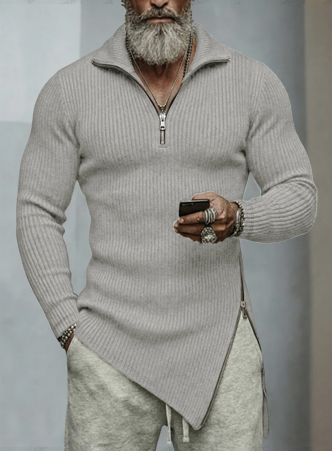 ApexFit Men’s Stand Collar Quarter-Zip Pullover - Image 6