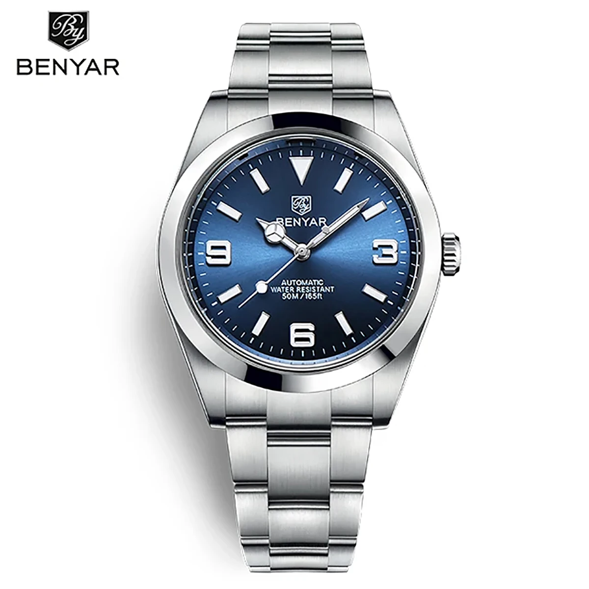 

BENYAR 2024 New Luxury Men's Automatic Mechanical Watch Top grade Mineral Glass Business Sports Waterproof 5Bar watch reloj homb