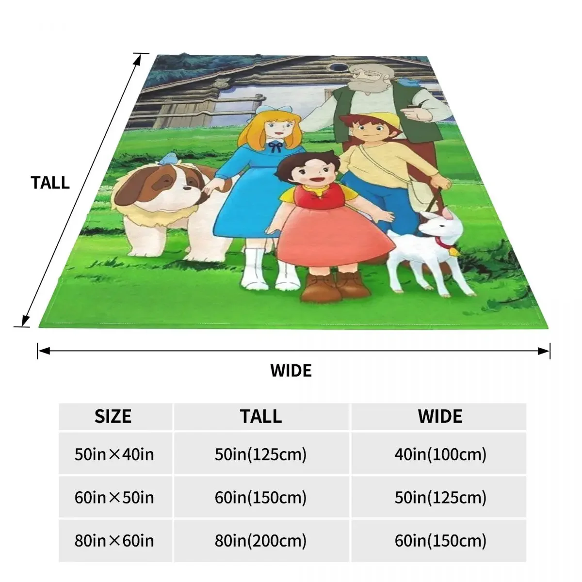 ผ้าห่อตัวเด็ก Heidi ผ้าคลุมโซฟาอนิเมะผู้หญิงแห่งเทือกเขาแอลป์ผ้าฟลีซสำหรับกลางแจ้งในบ้านผ้ากำมะหยี่บางสำหรับฤดูใบไม้ผลิ/ฤดูใบไม้ร่วง