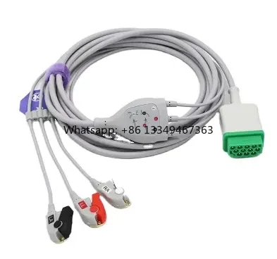 

wholesale Cheap Price of EKG Cable Accessories Compatible VS Type 5 Lead Wires Snap in stock
