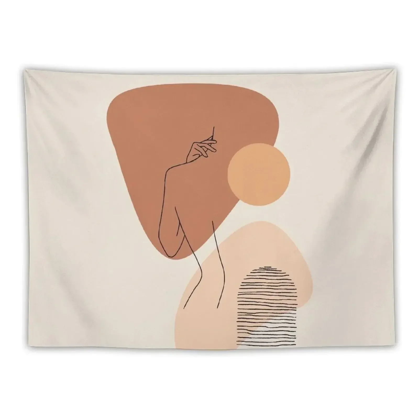 

Abstract mid century modern female line art Tapestry Wall Hangings Decoration Room Decor Mushroom Tapestry