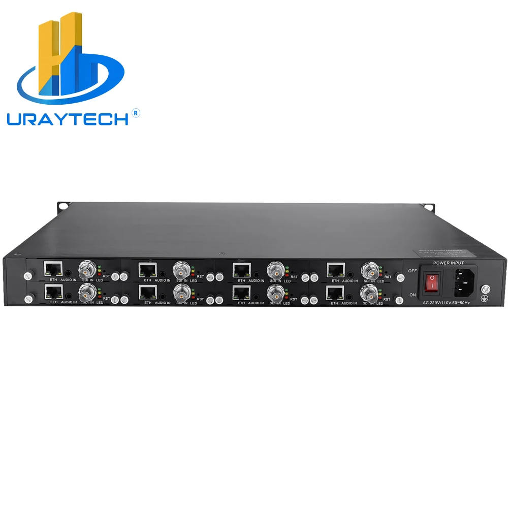 1U Rack 8 Ports H.264 SDI To IP Encoder HD-SDI Video Streaming Encoder IPTV Live Encoder