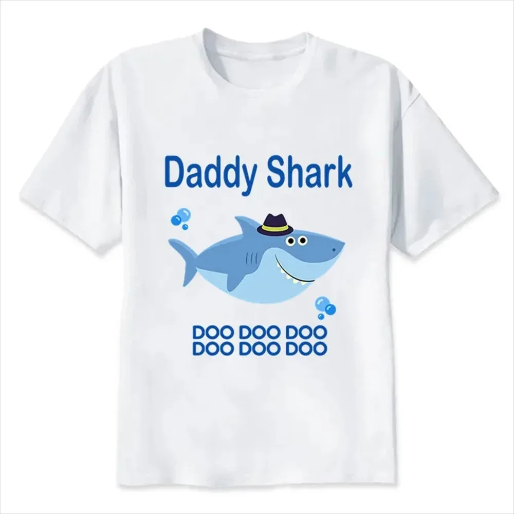 Shark Theme T-shirt Birthday Kids Funny Party Look Clothes Father Mother Daughter Son girls boys Family Matching Outfits tees