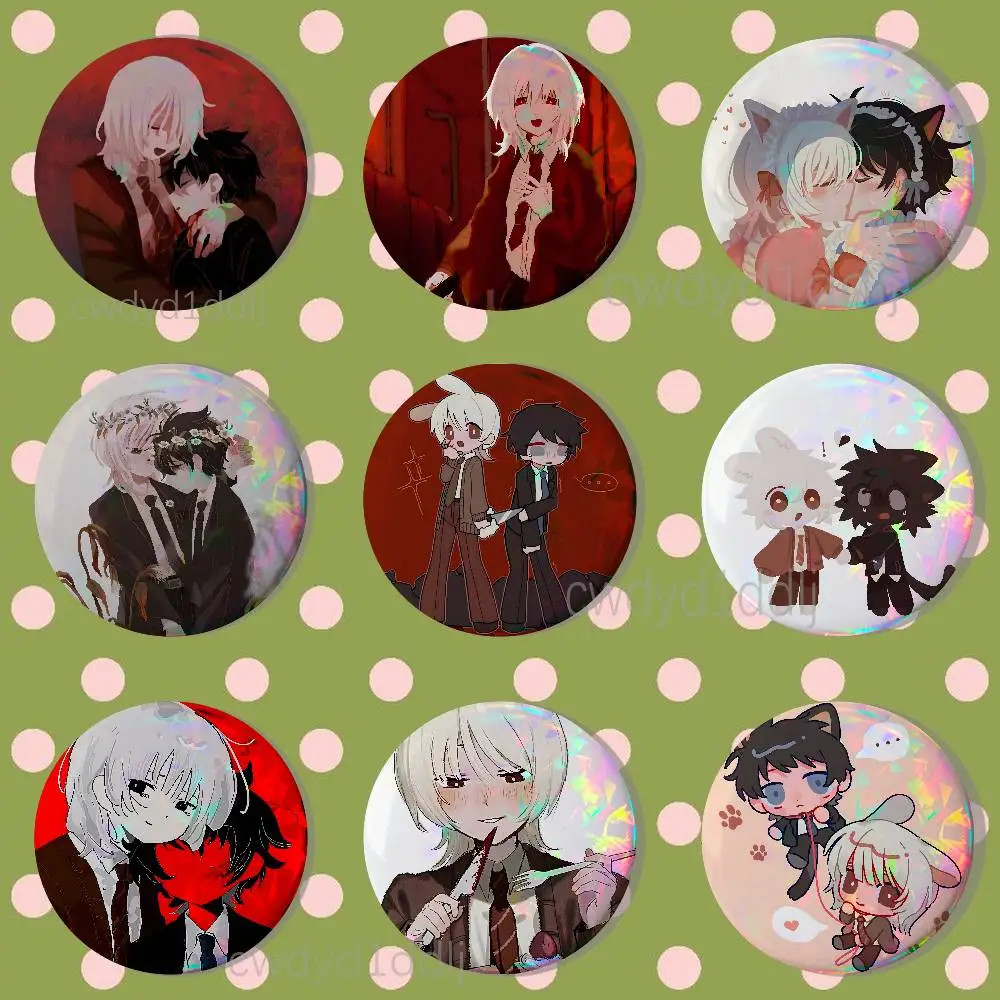Anime S-Saihate Station Icons Badge Creative Figure Enamel Pins Round Tinplate Brooch Bag Clothes Accessories