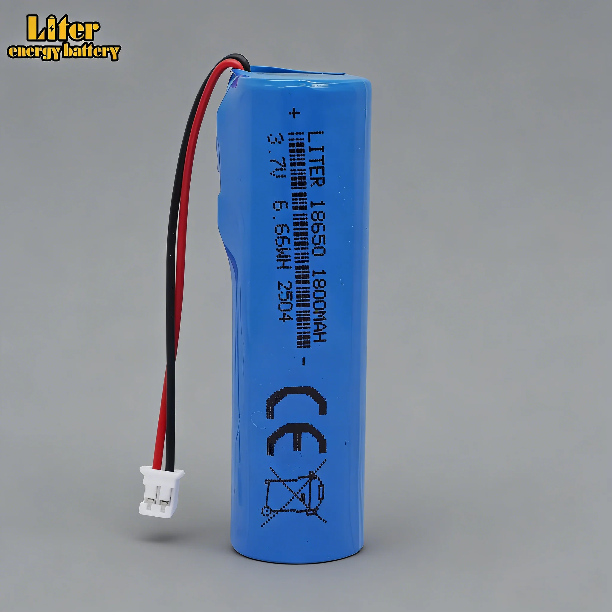 18650 Lithium-Akku 3,7V 1800mAh Wiederaufladbarer Li-Ionen-Akku mit JST 2-Pin Anschlusskabel