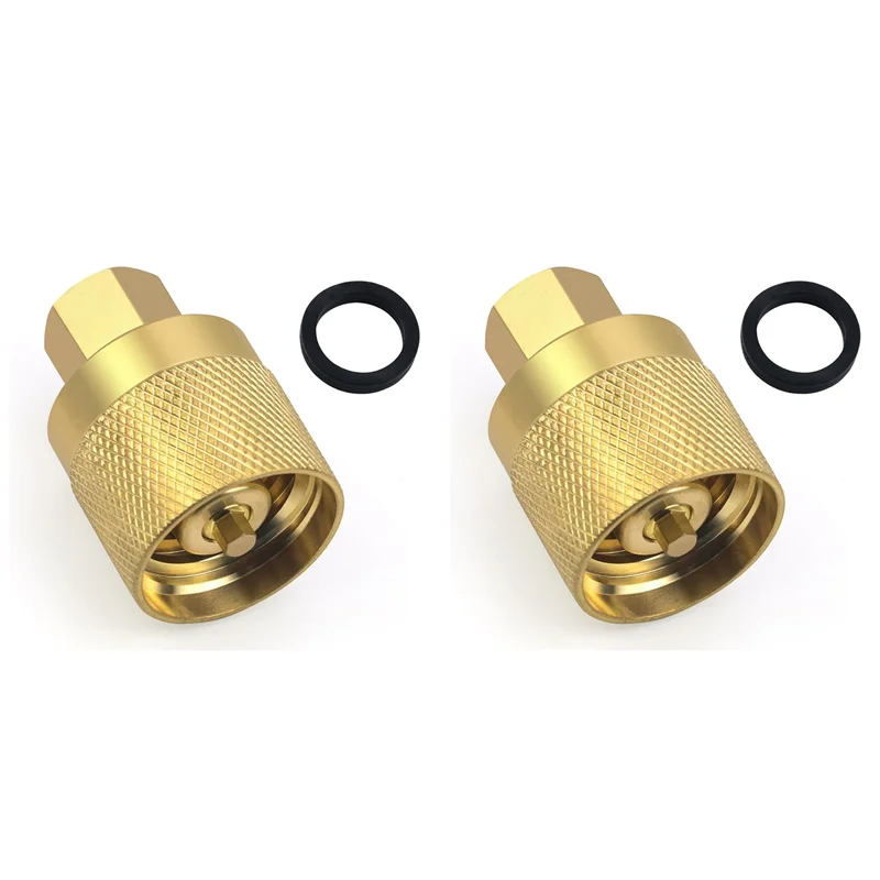 

YWDZ-2X RE7141F Propane Forklift Connector Adapter Valve With Gasket - Brass Female Connector