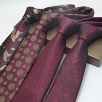 8cm Tie Men Retro Gold Red Business Wide Wedding Groom Formal Suit Men's Hand Necktie