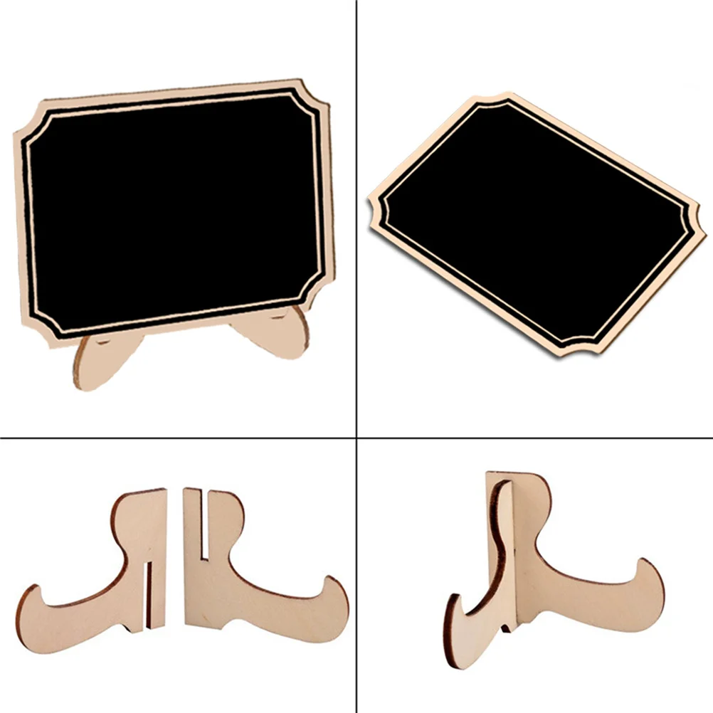 10Pcs Mini Chalkboard Signs Wooden Frame Erasable Message Boards for Wedding Dinner Party Buffet Table Labels Mini Chalkboards