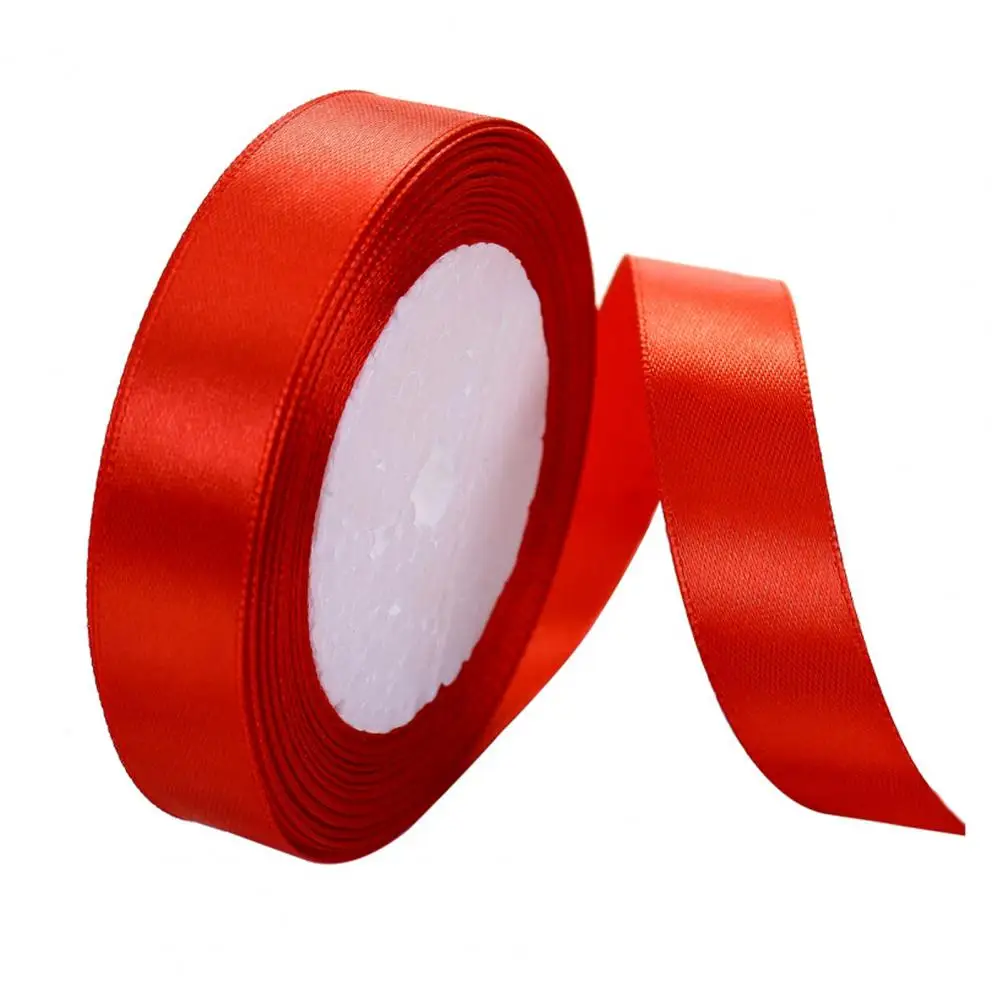 Satin Ribbon Premium 25 Yard Satin Craft Ribbon Smooth Solid Color Tear-resistant 2cm Width for Holiday Party Christmas Cake