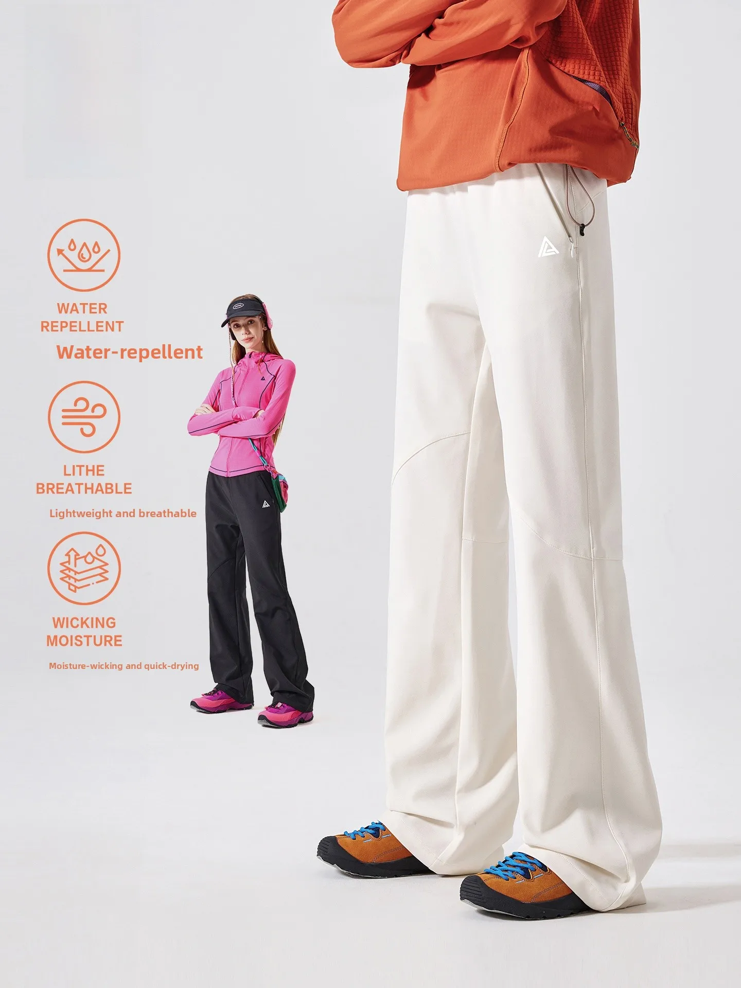 LAZY DAY Outdoor Waterproof Breathable Quick Dry Lightweight Hiking Pants Women's Micro Flared Pants Casual Straight Leg Pants