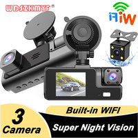 Car DVR 3 Channel Dash Cam WIFI for Cars 1080P HD Video Recorder Front and Rear View Camera for Vehicle Black Box Car accessory