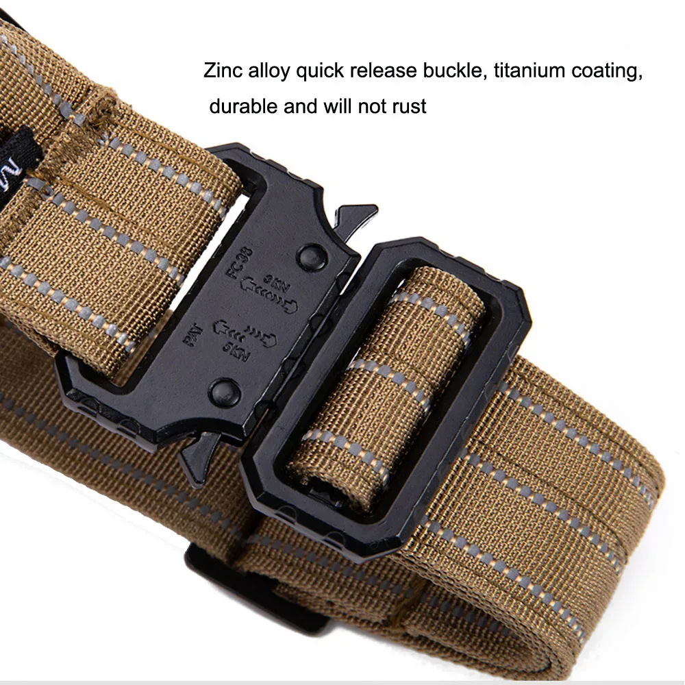 Tactical Dog Collar ,NO Pull Heavy Duty Dog Collar, Softy Handle Adjustable Reflective Pet Leash Harness For Medium Large Dog