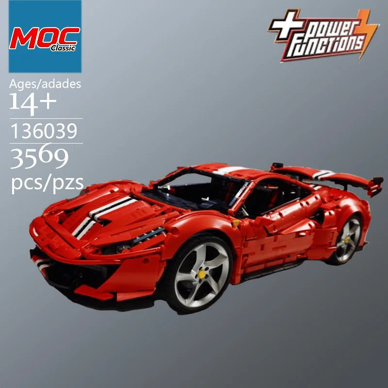 Specially Customized MOC Supercar 488 Pista Technic Model - Trendy Educational Toys Top Choice Gift for Casual Building Games
