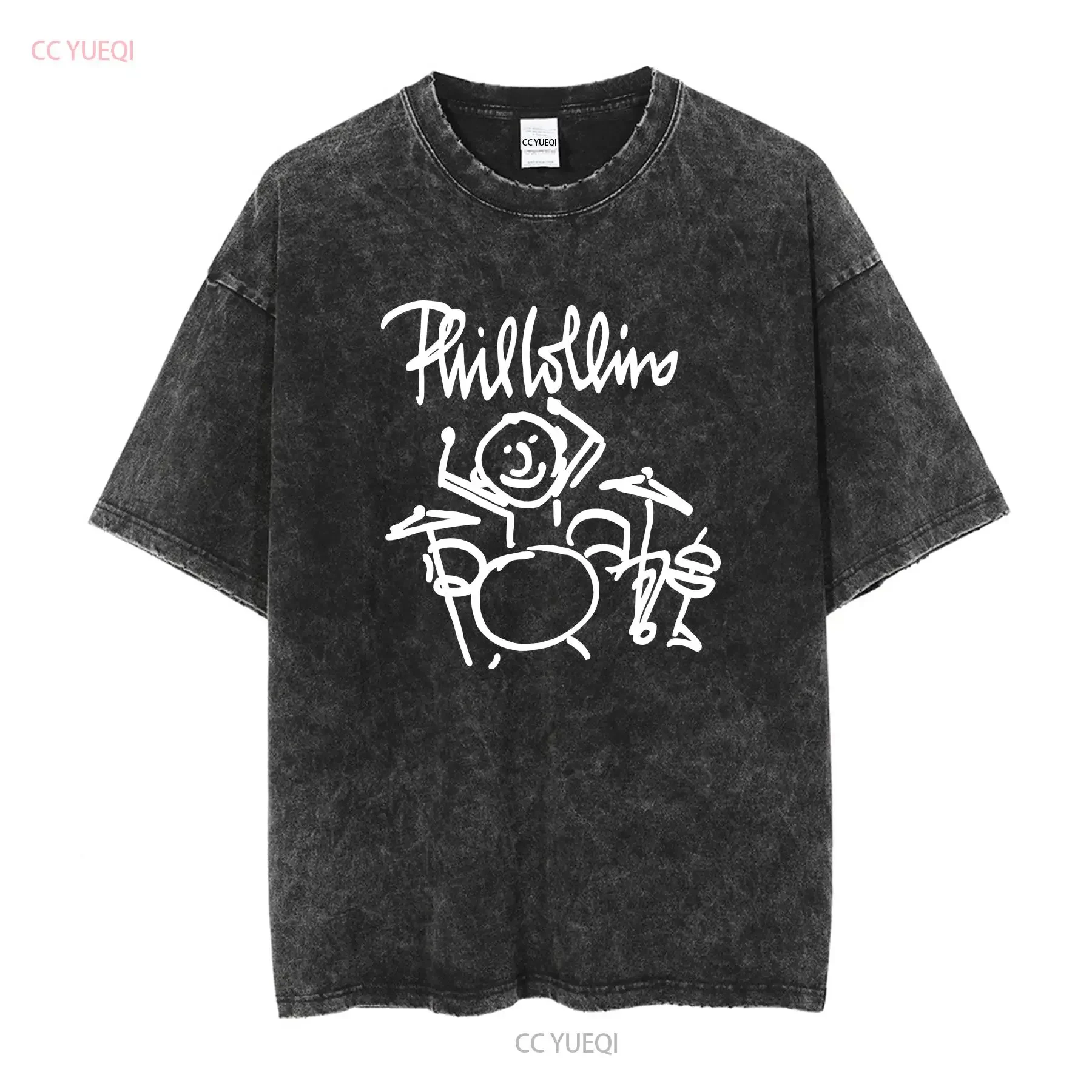 Vintage Phil Collins T Shirt Mens Medium Black 1997 Tour Drums Rock Band 90s vintage Washed Soft streetwear Breathable graphic