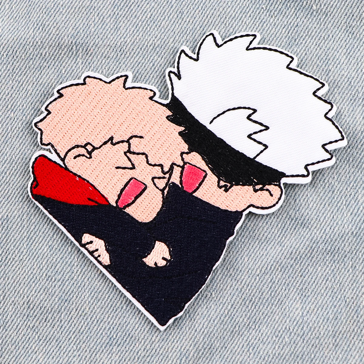 Anime Patches em Roupas, Satoru Gojo, Ferro em Patches Bordados para Vestuário, DIY Stripes Applique Acessório