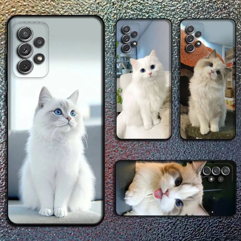 

Lovely Cat Funny Phone Case For Samsung S25,S24,S21,S22,S23,S30,Ultra,S20,Plus,Fe,Lite,Note,10,9,5G Black Cover
