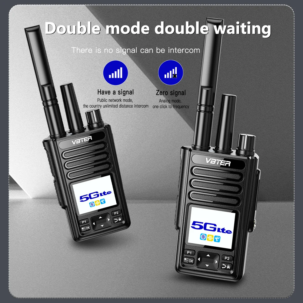 VBTER Global 4G PoC Mini Handheld Walkie Talkie Portable Two-Way GPS Long Ran 5000km Ham Microphone GSM Compatible Set 50km