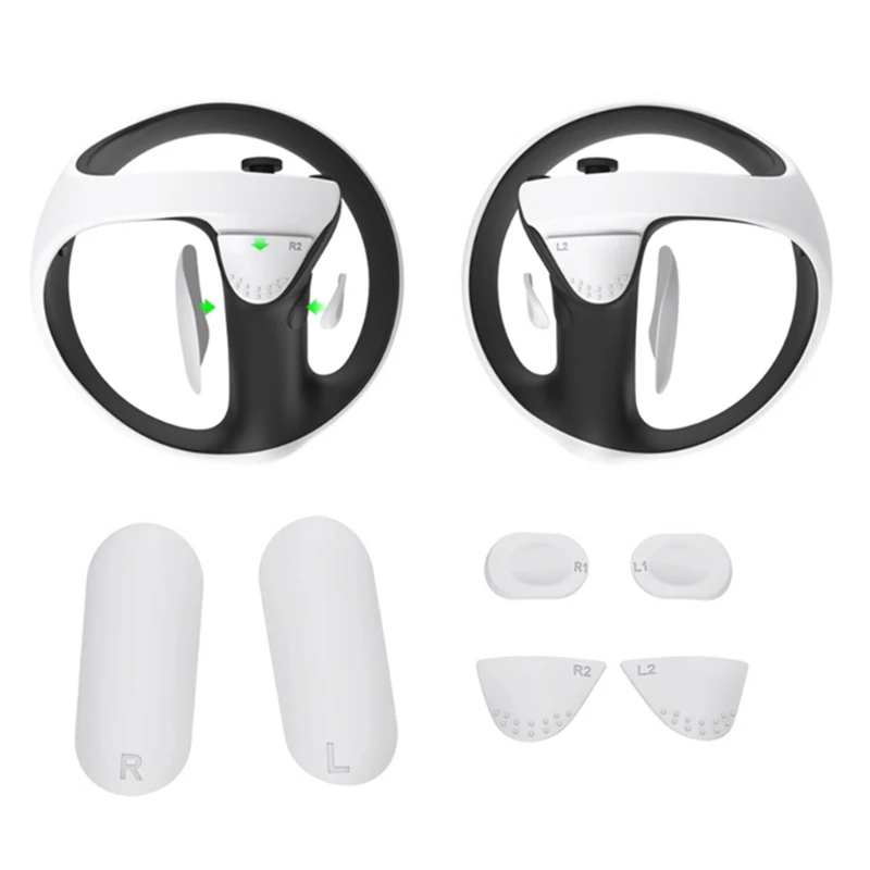 VR Controller Silicone Protective Pad Anti-Slip Cover Button Pads for PS VR2 Handle Protective Cover